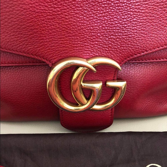❤️❤️SOLD❤️❤️Gucci GG marmont Borsa red leather shoulder bag - Picture 3 of 17